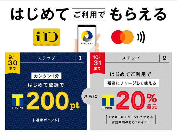 Tマネー、8月1日より「かざして支払い」のはじめて利用キャンペーンを開始！