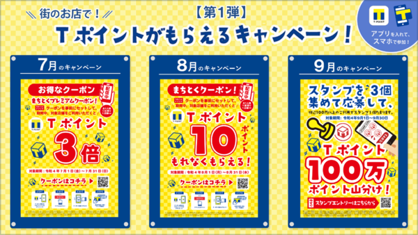 【第1弾】「Tポイントがもらえるキャンペーン」７月～9月で連続開催