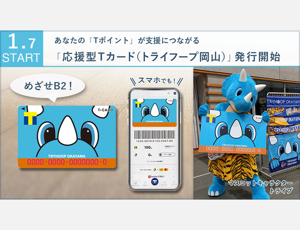 【めざせB2昇格！】「応援型Tカード（トライフープ岡山）」が1月7日発行開始！